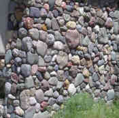 river rock wall